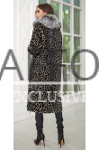 Леопардовое пальто-дубленка с мехом
